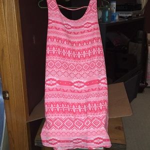 Aztec print dress, coral